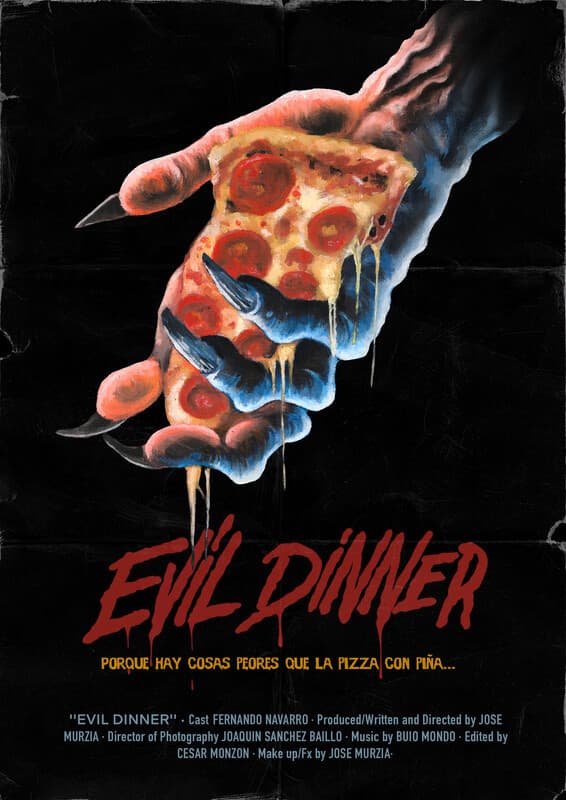 Poster for the short film "Evil Dinner", directed by undefined