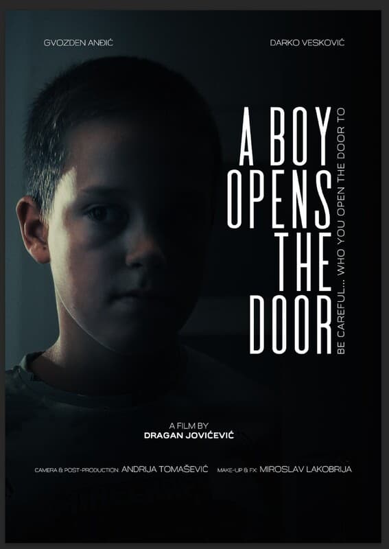 Poster for the short film "A Boy Opens the Door", directed by undefined