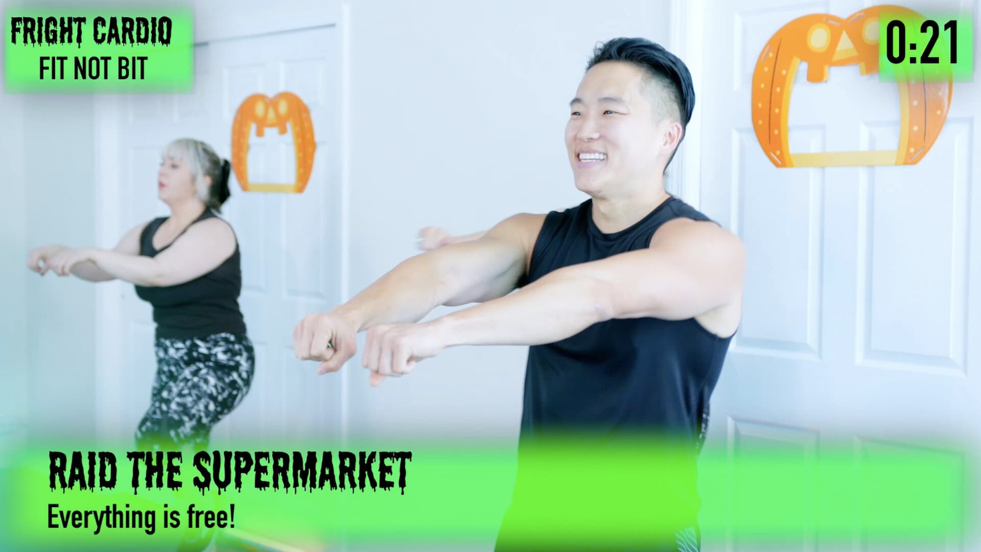 Still from the short film "Fright Cardio: Fit Not Bit", directed by undefined