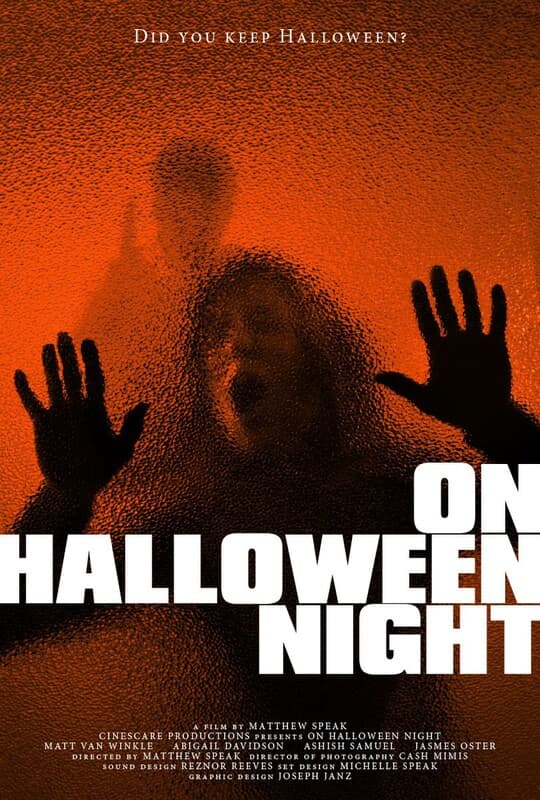 Poster for the short film "On Halloween Night", directed by undefined