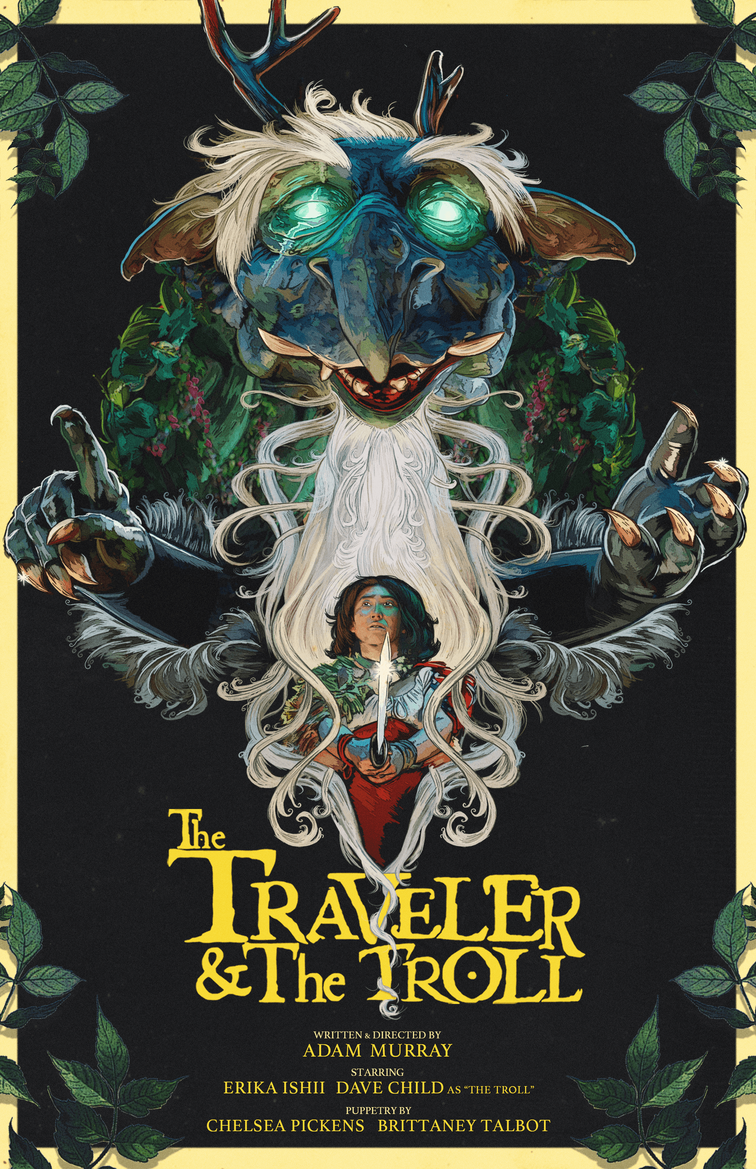 Poster for the short film "The Traveler & The Troll", directed by Adam Murray